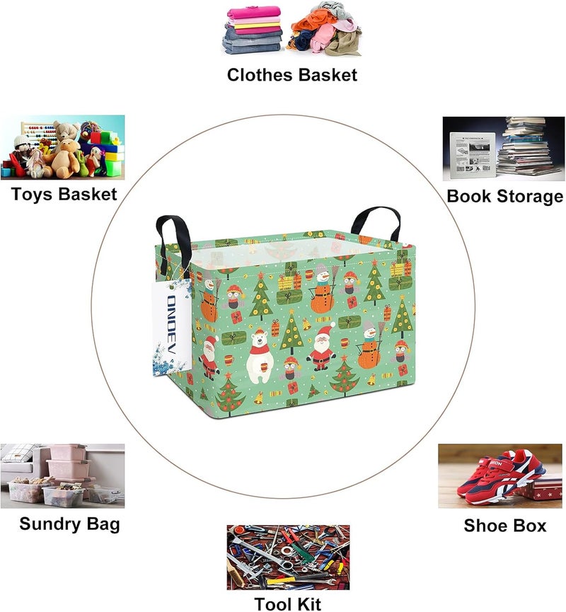 ONOEV Rectangular Christmas Party Gift Basket Cute Storage Box Organization Bin Room Decoration (Christmas tree) - Image 3